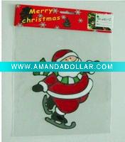 Wholesale santa clause with white belt PVC window stickers(LD-M008)