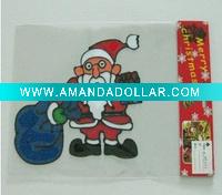Wholesale soft santa clause PVC glass stickers(LD-M011)