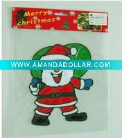 Wholesale santa clause PVC glass stickers(LD-M009)