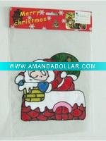 Wholesale PVC glass stickers with santa clause in the car(LD-M01)