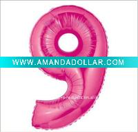 Wholesale Number 9 Balloons, 100 pcs/lot, Free Shipping
