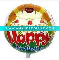 Wholesale 18" Birthday Foil Balloon, ROUND BIRTHDAY BALLOON, Foil Balloon,100 pcs/lot, Free Shipping