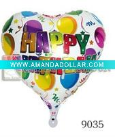 Wholesale happy birthday DIA 18'' heart shape inflatable foil balloon