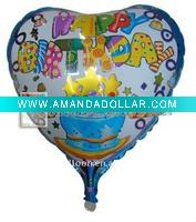 happy birthday DIA 18'' heart shape inflatable foil balloon