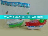Candy toy pull line cartoon ship with light