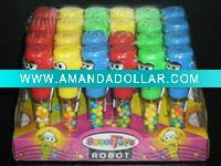 Candy toy Robot flashlight with light,Whistle 24pcs