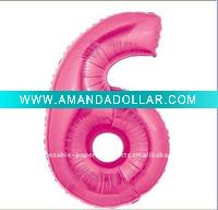 6 Shaped Mylar Balloon, 100 pcs/lot, Free Shipping