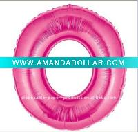 Jumbo Pink Zero Foil Balloon, 100 pcs/lot, Free Shipping