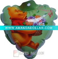 Wholesale love Bear logo shape auto inflatable foil balloon/custom shaped foil balloons