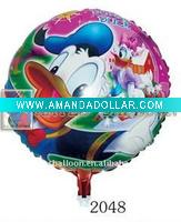 Wholesale duck DIA 18'' Cartoon aluminum foil promotional balloon