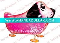 Wholesale Hot sell helium walking balloons -Pink Shaggy Dog