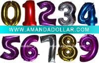 Giant Red Number Foil Balloons, 100 pcs/lot, Free Shipping