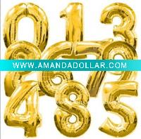 Giant Gold Foil Supershape Number Balloon, 100 pcs/lot, Free Shipping
