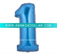 Supershape Number 1 Blue Foil Balloon,100 pcs/lot, Free Shipping