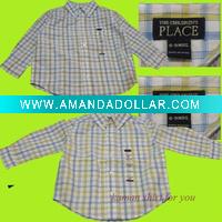 Wholesale Children's cotten shirts boys check shirts