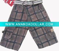 Wholesale 2011 children boy hot sale yarn dyed cargo pants with belt wholesale