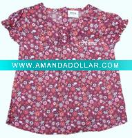 Wholesale Kids summer cotton floral printed blouse 11391#