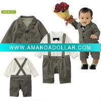 gentleman romper kid westen style suit