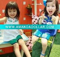 Wholesale 2011 fashion new style hotsale cotton t-shirt+pant summer girl's and boy's lovely clothing set