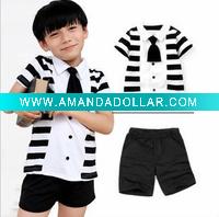Wholesale 2011 fashion new style hotsale cotton t-shirt+pant summer boy's handsome clothing set