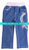 Wholesale child slim cut jeans look casual knit pants G1965#