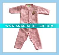 Wholesale little girl's warm pink suit