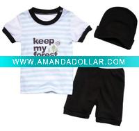 Wholesale 2011 baby three-piece suit /baby romper