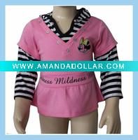 Wholesale girl's long sleeve hooded shirt