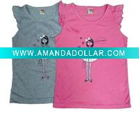 Wholesale Girls cute frill cap sleeves T-shirt, style no. BG593-8