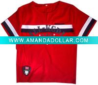 Wholesale O-neck red printed children t shirt,boy's t shirt