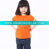 Wholesale Printed Girl's T-Shirt in Interlock Fabric of about 200gsm