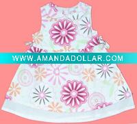 Wholesale Kids woven dress stock H623# White