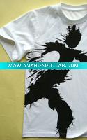 Wholesale Printed Children's T-Shirt in White Cotton Jersey Fabric of about 170gsm