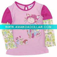 Wholesale nova factory girl cotton long sleeve t shirt F1920#Pink
