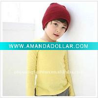 Wholesale 2011 autumn child t shirt long sleeve round neck fashionable popular/ white yellow green and so on