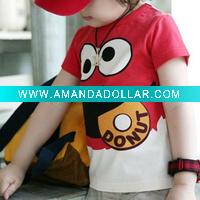 Wholesale Kroean Children's 2-6 years 100% cure cotton with lovely cool letter printing t shirt