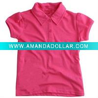 Wholesale cotton child clothing girl's tshirt