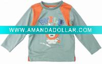 Wholesale Wholesale boy spring long sleeve cotton t-shirt A1518#Green