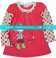 Wholesale girl spring winter character blouse stock F1966#salmon