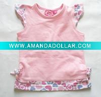 Wholesale pink children t-shirt,children wear,kid's t-shirt