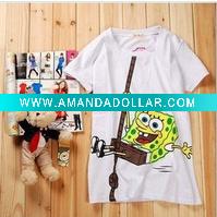 Wholesale Power seller + cartoon T-shirt Spongebob T-shirt fashion T-shrt A1373