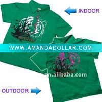 Wholesale UV color change collar t shirt