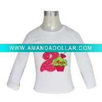 Wholesale white birthday t shirt for kids girls