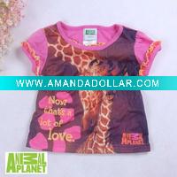 Wholesale cartoon zone cotton girls' t shirts