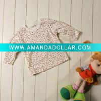 Wholesale 100% cotton girls long sleeves t shirts
