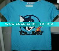 Wholesale children cat&mouse printer 100% cotton t-shirt