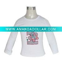 Wholesale white shirt with butterfly for girls