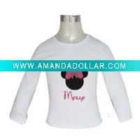 Wholesale white shirt with cute bow for girls
