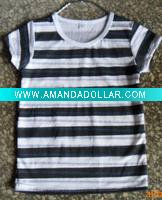 Wholesale round neck striped summer t shirt for children factory