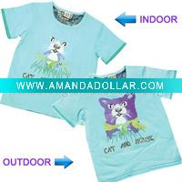 Wholesale UV color change cotton kids t-shirts